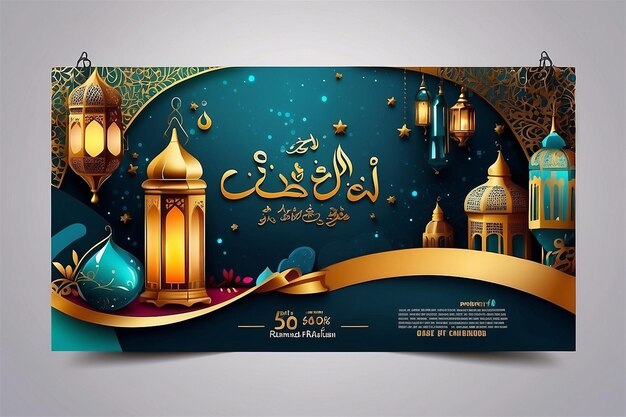 Foto ramadan verkoop banner sjabloon ontwerp achtergrond psdeps