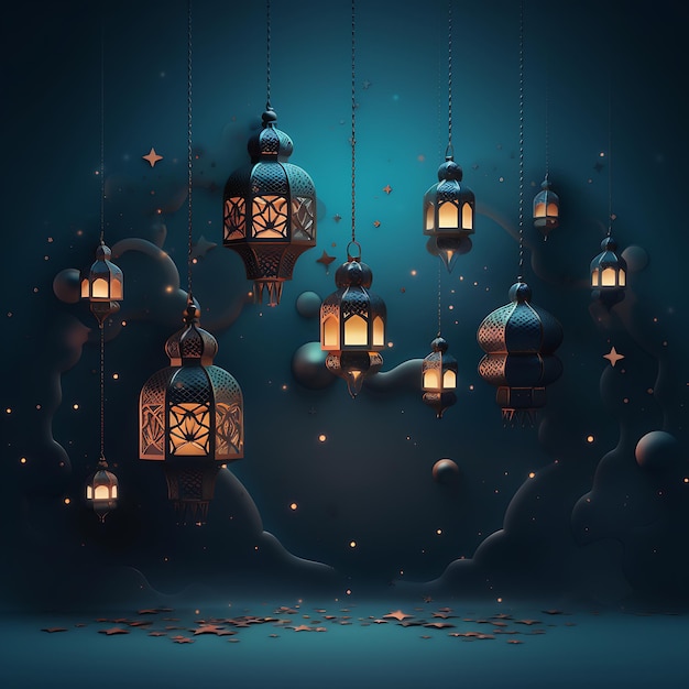 Ramadan Vibes Design a template background with elements symbolizing the holy month of Ramadan