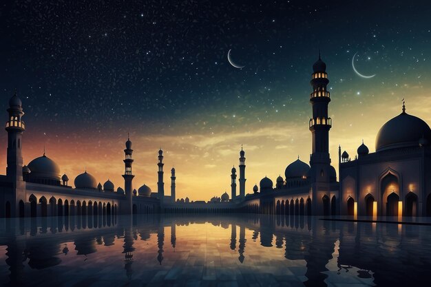 ramadhan background with night sky