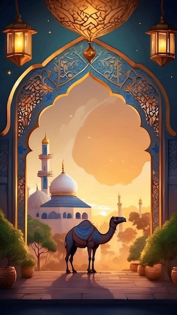 Foto ramadhan kareem illustratie islamitisch eid festival banner design illustratie