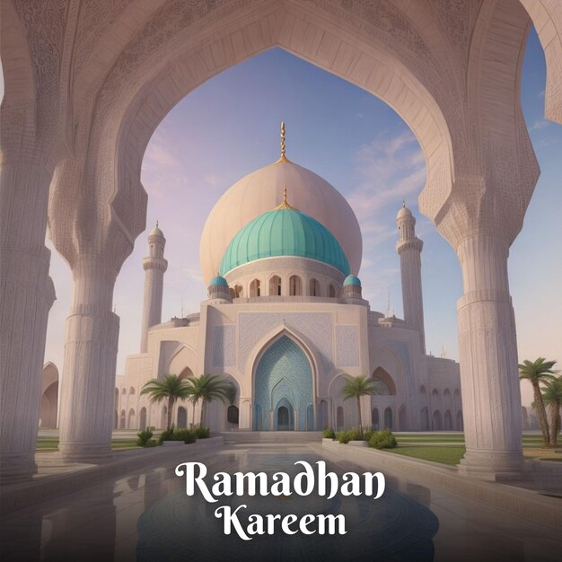 Photo ramadhan kareem mosque illustration