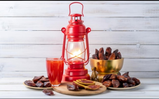 Ramazan Iftar Table With Dates and Watermelon