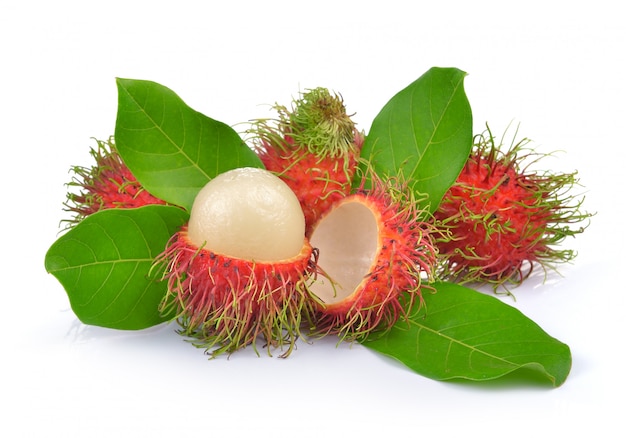 Rambutan op witte muur