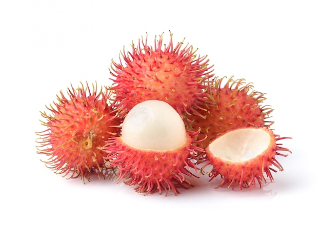 Rambutan sweet delicious fruit  isolated on white space