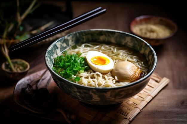 写真 ラーメン ゆで卵が乗ったラーメン