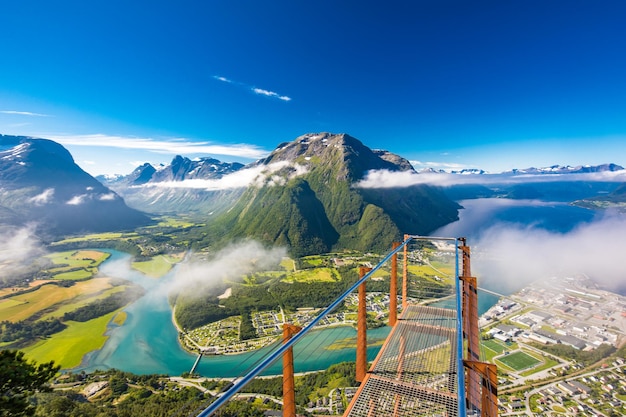 Rampestreken in andalsnes norway a famous tourist viewpoint