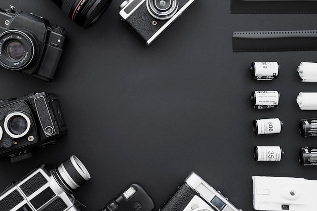 Rand van film en vintage camera&#39;s