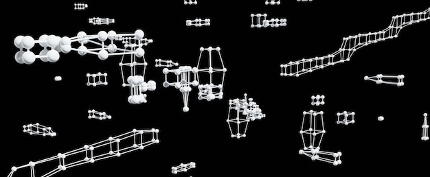 Sfondo di connessioni molecolari e atomiche casuali