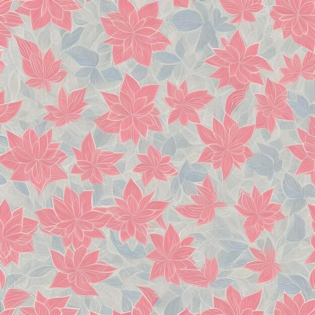 Random seamless pattern illustrated and digitally drawn in retro style with pastel colors