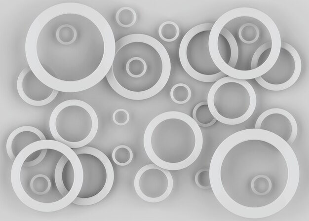 random size of circular ring on gray wall background.