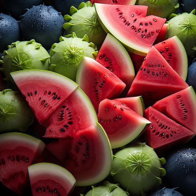 Range of Colors in a Ripe Watermelon