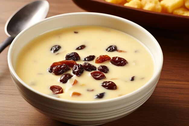 Photo ranola musli mixed with milk in a bowl