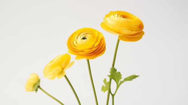 Ranunculus Closeup on white background