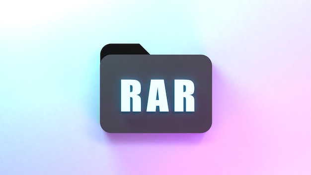 Rar archiefpictogram 3d render illustratie