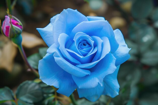 Photo a rare and beautiful blue rose in full bloom
