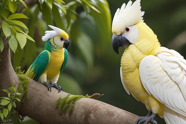 Photo rare birds with beautiful background