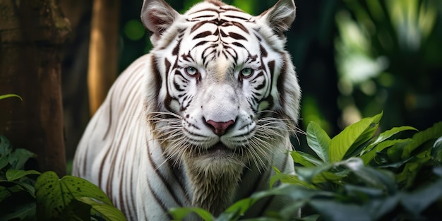 A Rare Glimpse White Tiger in Nature