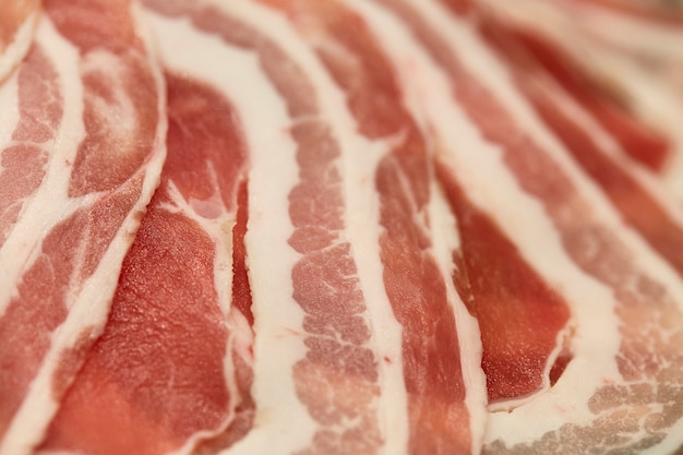 Rashers of bacon on plate