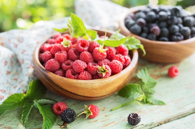 Raspberries close up