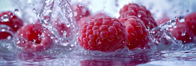 raspberries fall into the water