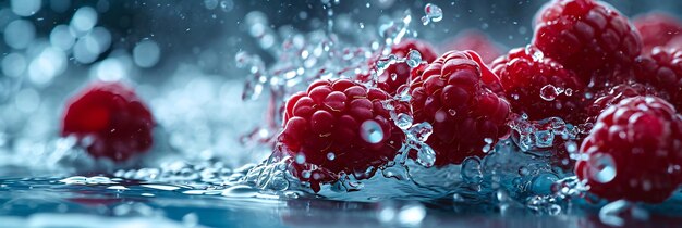 raspberries fall into the water