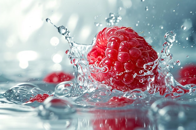 raspberries fall into the water