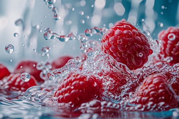 raspberries fall into the water