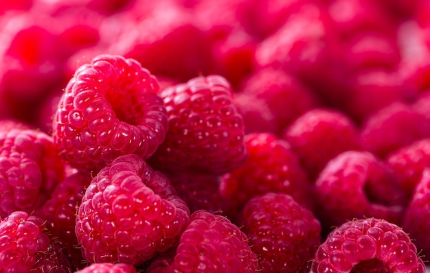 Raspberries food background