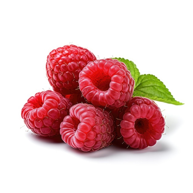 Raspberries isolated on white background