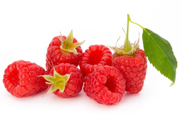 Raspberries isolated on white