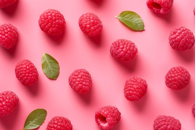 Raspberries patroon Zomer concept Generatieve ai