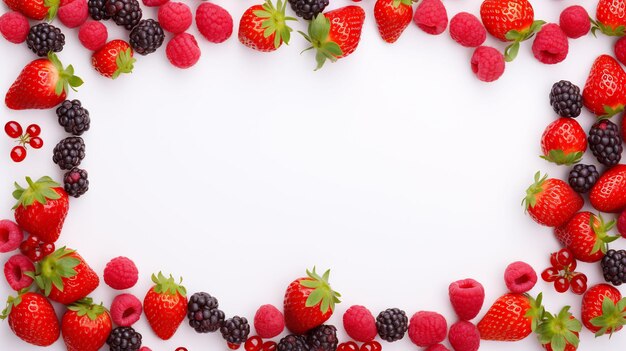 Raspberries and raspberries on a white background