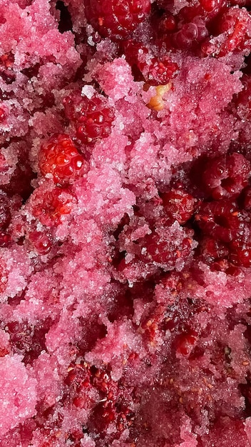 Raspberries in sugar Preparing raspberries for making jam