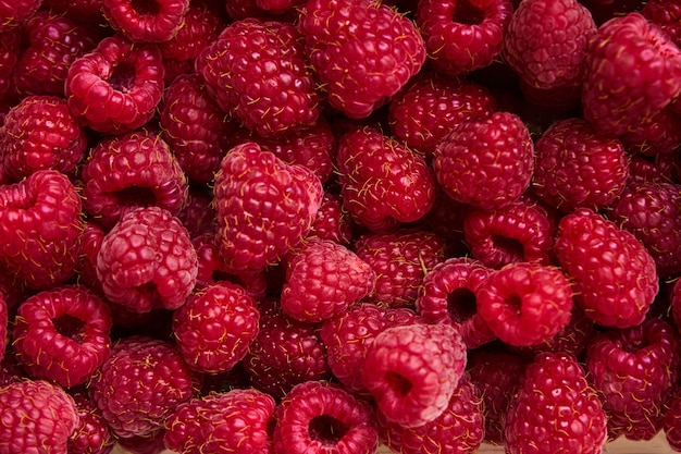 Raspberry berries closeup background