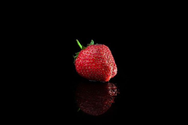 Raspberry on black isolated