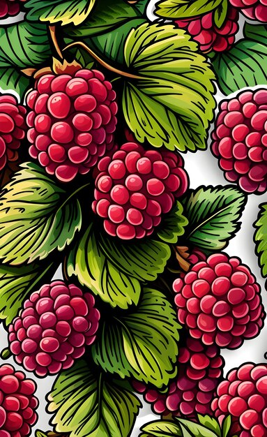 Raspberry cartoon illustration