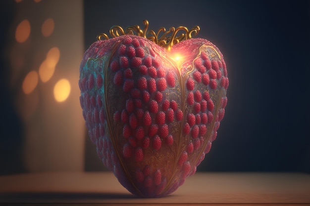 Raspberry filled heart