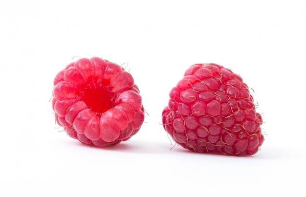 Raspberry isolated. Raspberry on white. Raspberries.