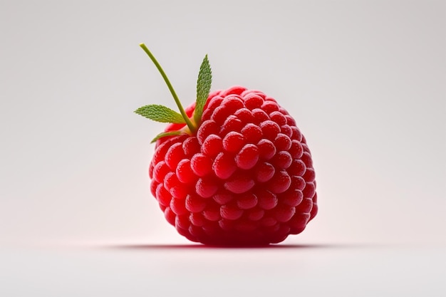 Raspberry isolated on white background created with generative AI