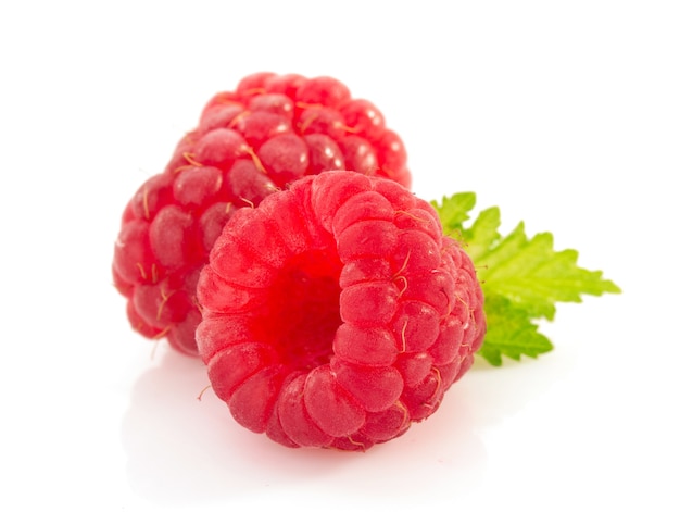 Raspberry isolated on white surface