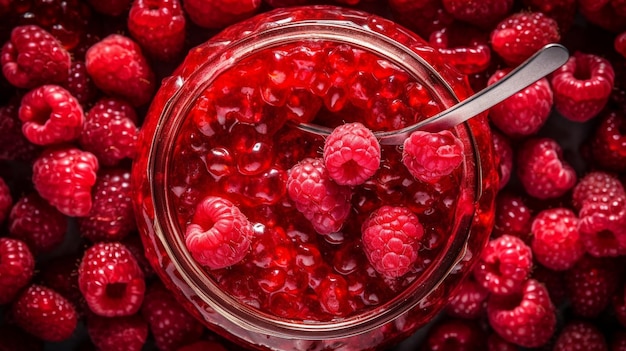 Raspberry jam close-up