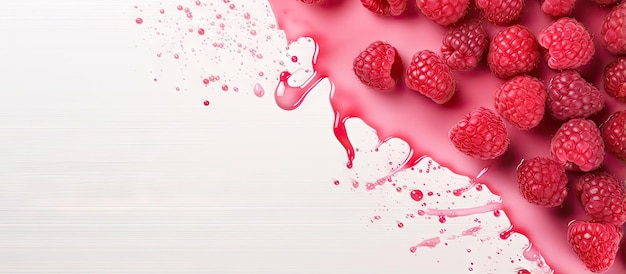 Raspberry jam isolated pastel background Copy space Top view