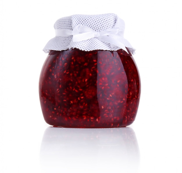 Photo raspberry jam isolated