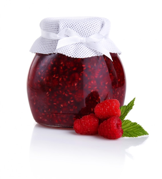 Raspberry jam isolated