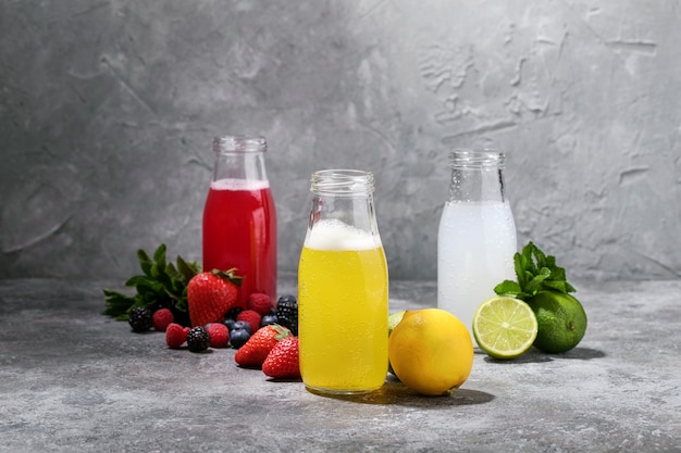 Raspberry and lemon lemonades