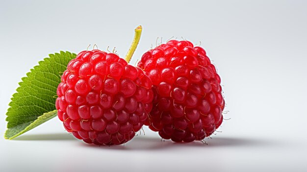 Raspberry in light studio background created by generative ai technology