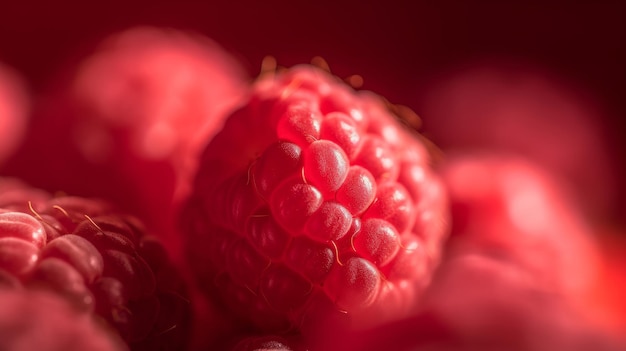 Raspberry macro achtergrond Illustratie AI GenerativexA