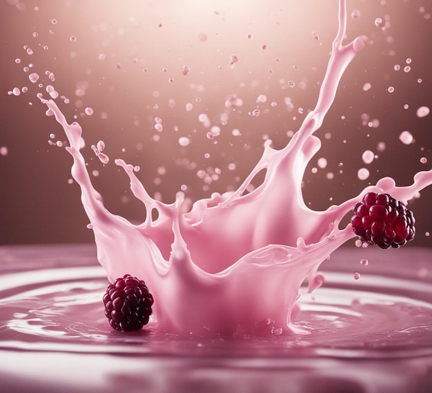 Raspberry milk splash