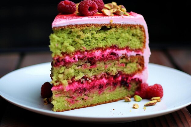 Raspberry Pistachio Rosewater Cake