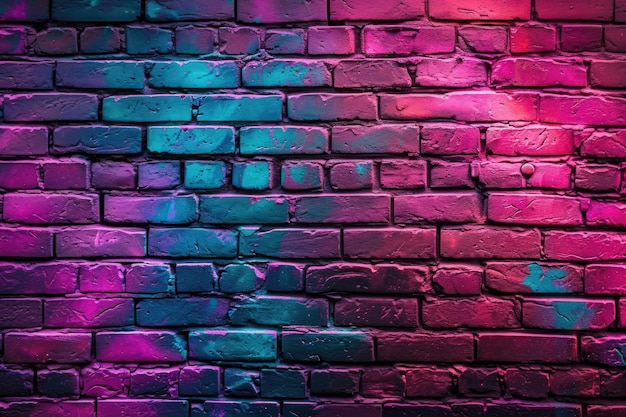 Raspberry Rave Neon Colors On Brick Wall